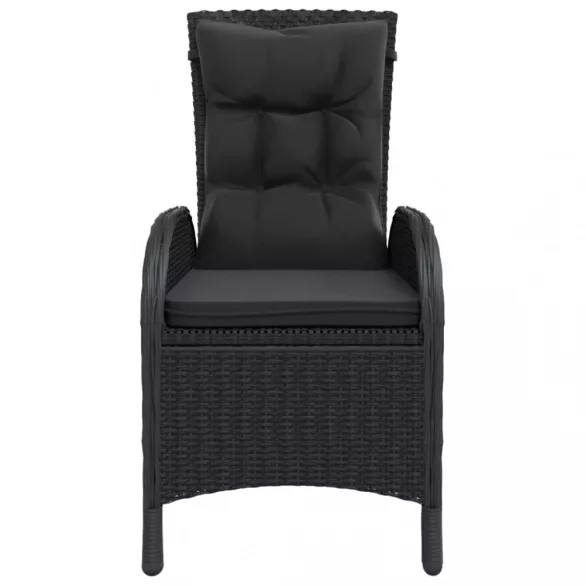 2 db fekete polyrattan kültéri szék