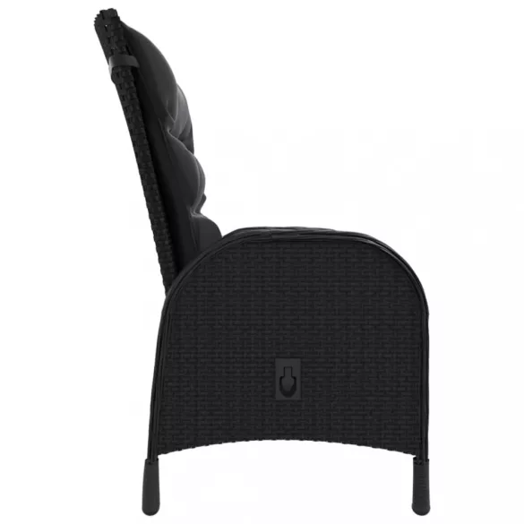 2 db fekete polyrattan kültéri szék