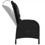 2 db fekete polyrattan kültéri szék