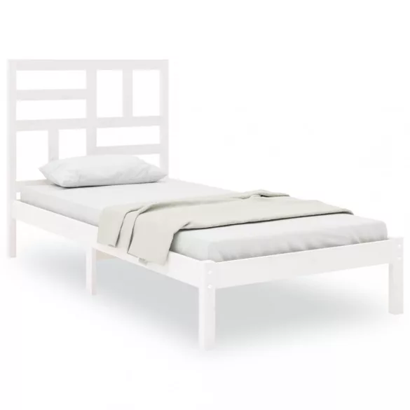 fehér tömör fa ágykeret 90 x 200 cm