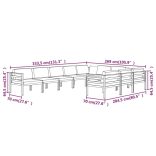 10 részes antracitszürke alumínium kerti ülőgarnitúra párnákkal
