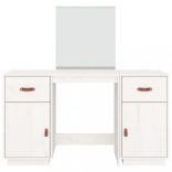 fehér tömör fenyőfa fésülködőasztal szett tükörrel