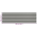 antracitszürke-fehér HDPE erkélynapellenző 90 x 300 cm