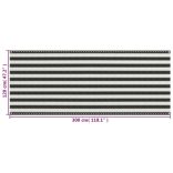 antracitszürke-fehér HDPE erkélynapellenző 120 x 300 cm