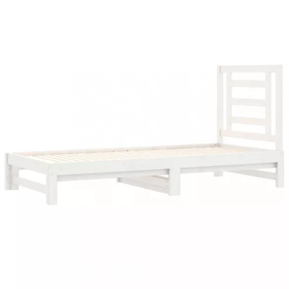 fehér tömör fenyőfa kihúzható kanapéágy 2x(90x190) cm