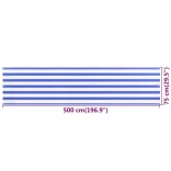 kék és fehér HDPE erkélytakaró 75 x 500 cm