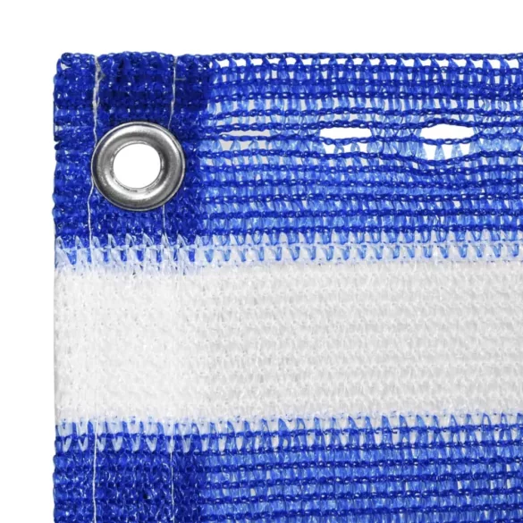 kék és fehér HDPE erkélytakaró 90 x 400 cm