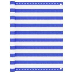 kék és fehér HDPE erkélytakaró 120 x 400 cm