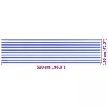 kék és fehér HDPE erkélytakaró 120 x 500 cm