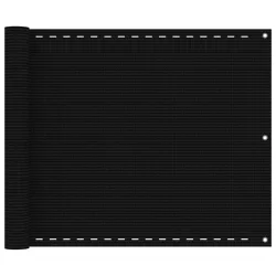 fekete HDPE erkélytakaró 75 x 400 cm