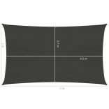 antracitszürke HDPE napvitorla 160 g/m² 3 x 5 m