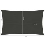 antracitszürke HDPE napvitorla 160 g/m² 3 x 6 m