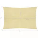 bézs HDPE napvitorla 160 g/m² 4 x 5 m