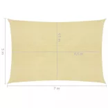 bézs HDPE napvitorla 160 g/m² 5 x 7 m