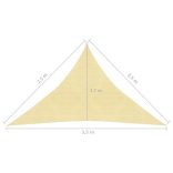 bézs HDPE napvitorla 160 g/m² 2,5 x 2,5 x 3,5 m