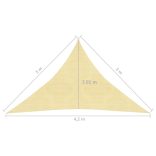 bézs HDPE napvitorla 160 g/m² 3 x 3 x 4,2 m