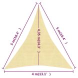 bézs HDPE napvitorla 160 g/m² 4 x 5 x 5 m
