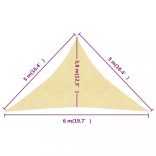 bézs HDPE napvitorla 160 g/m² 5 x 5 x 6 m