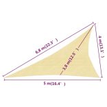 bézs HDPE napvitorla 160 g/m² 4 x 5 x 6,8 m