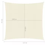 krémszínű HDPE napvitorla 160 g/m² 4,5 x 4,5 m