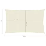 krémszínű HDPE napvitorla 160 g/m² 2 x 5 m