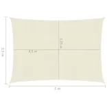 krémszínű HDPE napvitorla 160 g/m² 2,5 x 5 m