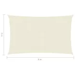 krémszínű HDPE napvitorla 160 g/m² 6 x 8 m