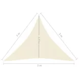 krémszínű HDPE napvitorla 160 g/m² 3 x 3 x 3 m