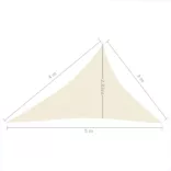 krémszínű HDPE napvitorla 160 g/m² 3 x 4 x 5 m