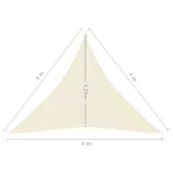 krémszínű HDPE napvitorla 160 g/m² 4 x 4 x 4 m