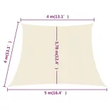 krémszínű HDPE napvitorla 160 g/m² 4/5 x 4 m