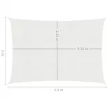 fehér HDPE napvitorla 160 g/m² 2 x 3,5 m