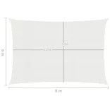 fehér HDPE napvitorla 160 g/m² 6 x 8 m