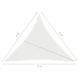 fehér HDPE napvitorla 160 g/m² 3 x 3 x 3 m