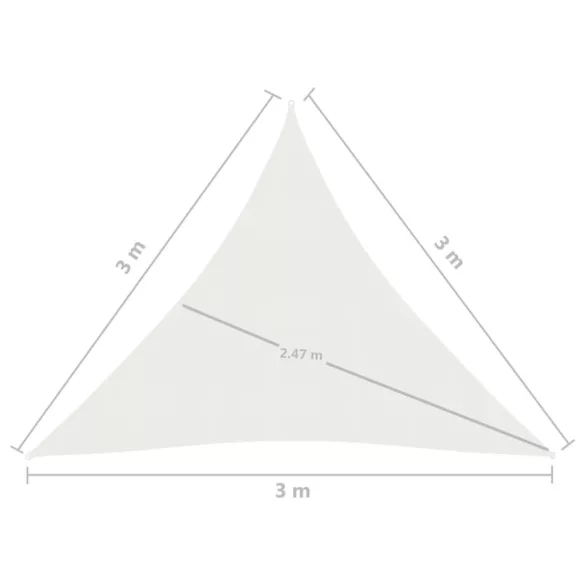fehér HDPE napvitorla 160 g/m² 3 x 3 x 3 m