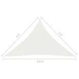 fehér HDPE napvitorla 160 g/m² 3 x 3 x 4,2 m