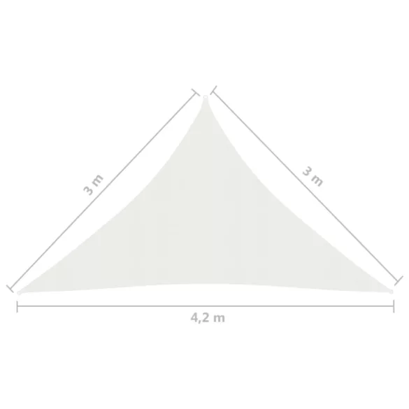 fehér HDPE napvitorla 160 g/m² 3 x 3 x 4,2 m