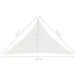 fehér HDPE napvitorla 160 g/m² 3,5 x 3,5 x 4,9 m