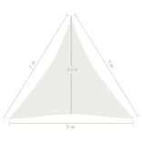 fehér HDPE napvitorla 160 g/m² 5 x 7 x 7 m