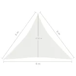 fehér HDPE napvitorla 160 g/m² 6 x 6 x 6 m