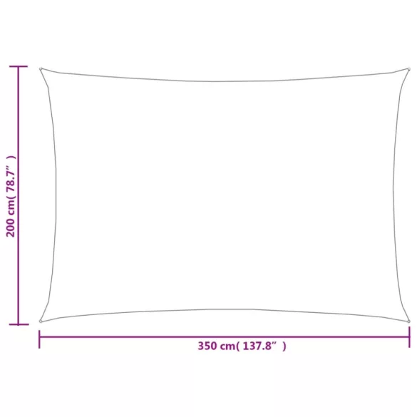 világoszöld négyszögletű HDPE napvitorla 160 g/m² 2 x 3,5 m