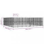 60 paneles fekete acél kisállatketrec ajtóval 35 x 35 cm