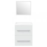 fehér szerelt fa mosdószekrény beépített mosdóval