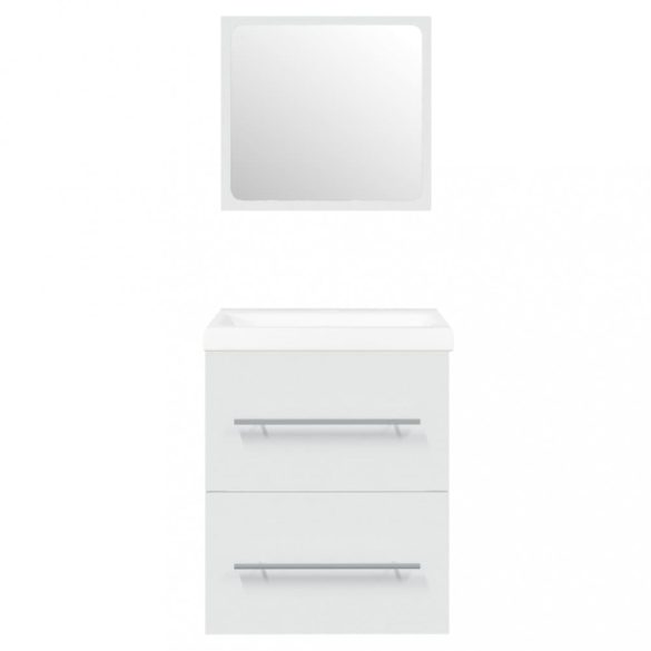 fehér szerelt fa mosdószekrény beépített mosdóval