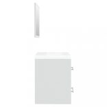 fehér szerelt fa mosdószekrény beépített mosdóval