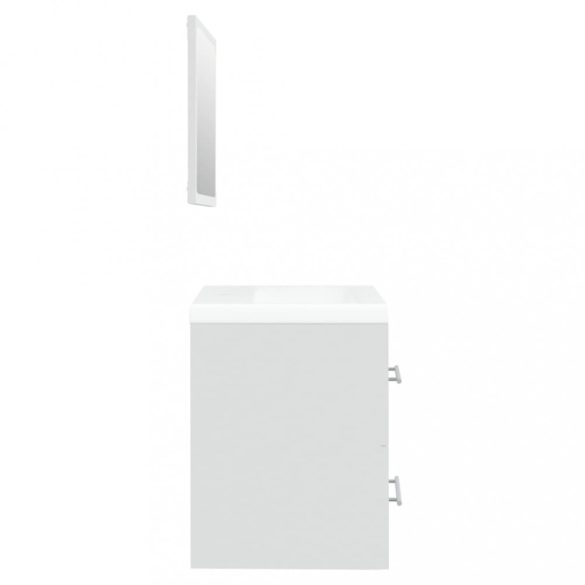 fehér szerelt fa mosdószekrény beépített mosdóval