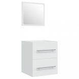 fehér szerelt fa mosdószekrény beépített mosdóval