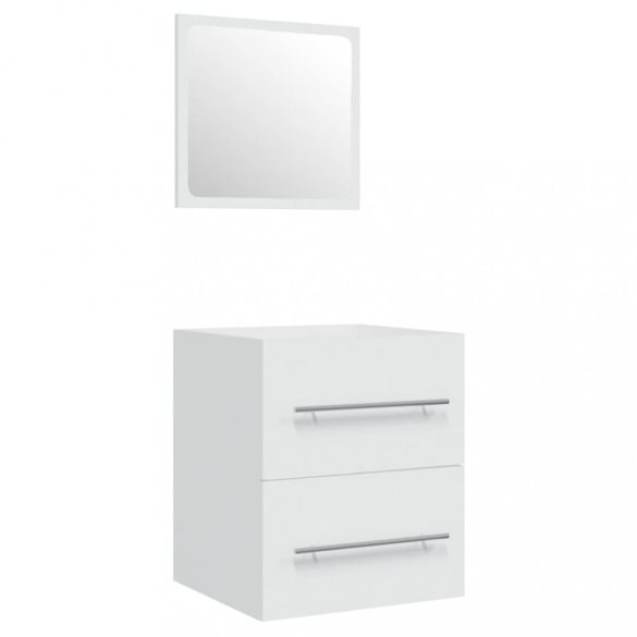 fehér szerelt fa mosdószekrény beépített mosdóval