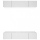 4 db fehér szerelt fa TV-szekrény 80 x 30 x 30 cm