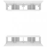 4 db fehér szerelt fa TV-szekrény 80 x 30 x 30 cm